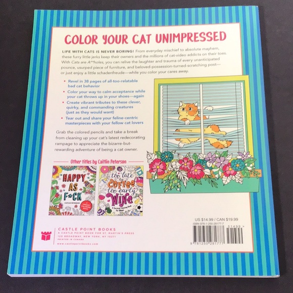 Cats are AHoles adult coloring book for all cat owners and cat lovers Funny! - Picture 2 of 7